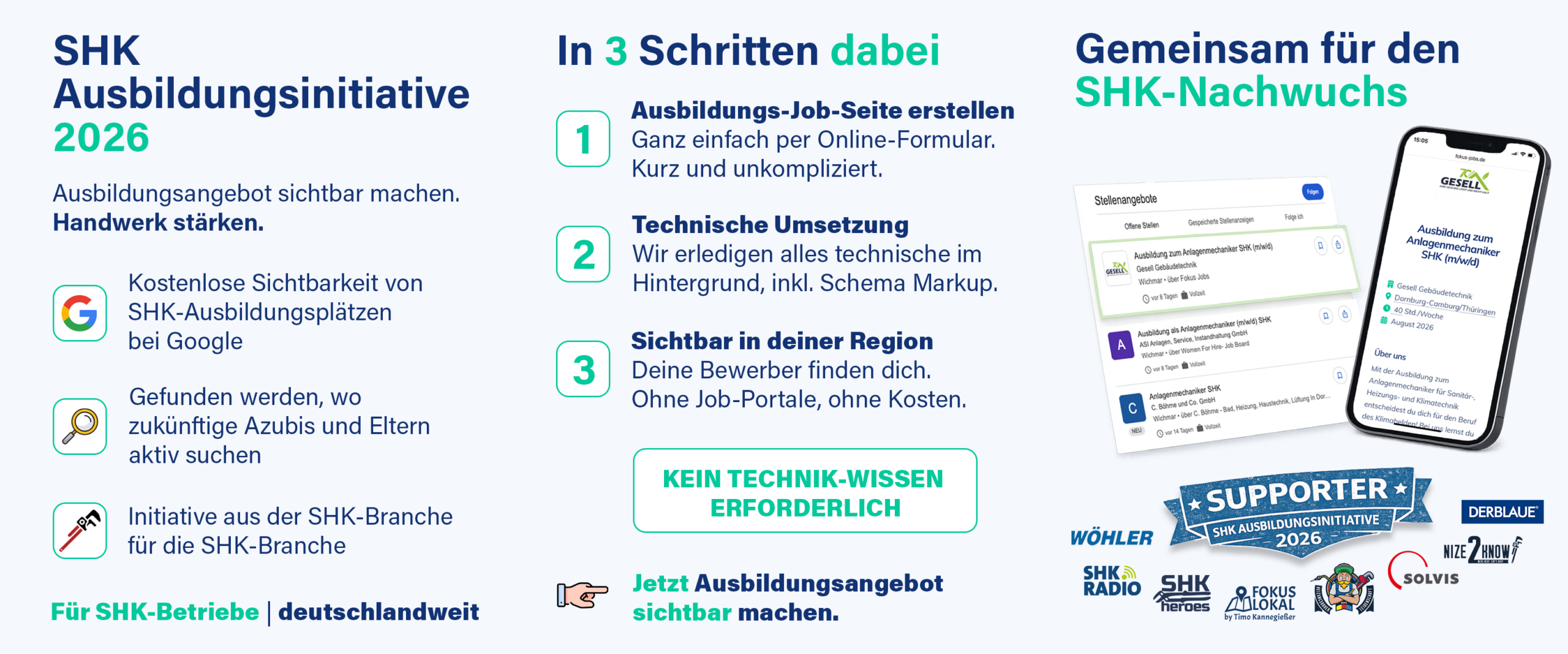 Nize2Know ist Supporter der SHK Ausbildungsinitiative 2026
